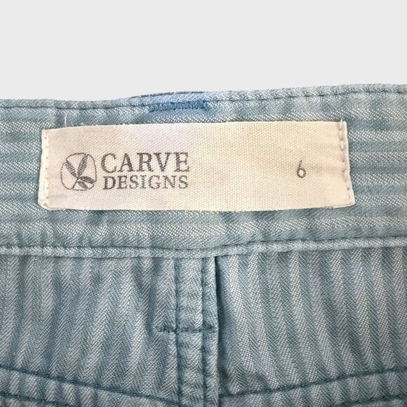 Carve Designs Oahu Corduroy Shorts Blue Women's Size 6 Mid-Rise Raw-Hem - Picture 8 of 11